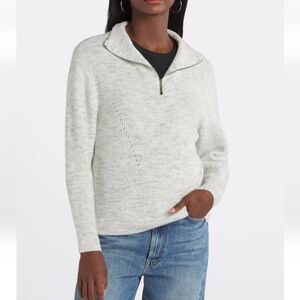 Laverne Quarter Zip Pointelle Sweater